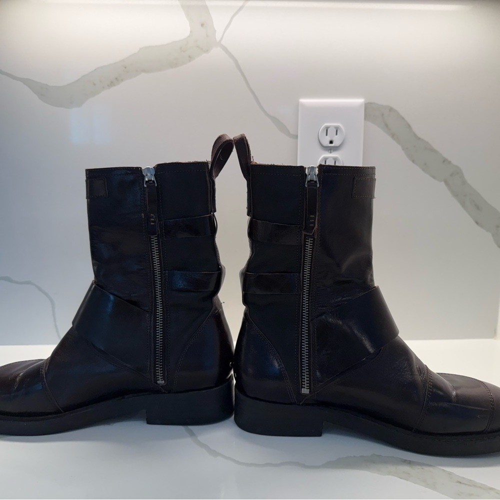 We The Free Dark Brown Buckle Combat Boots - Picture 8 of 11